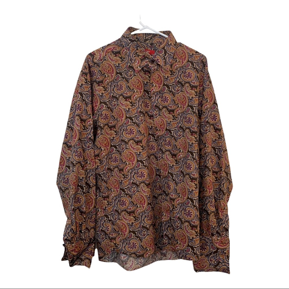 Report Collection Extra Large Paisley Shirt Button Cuff Link Style Cuffs